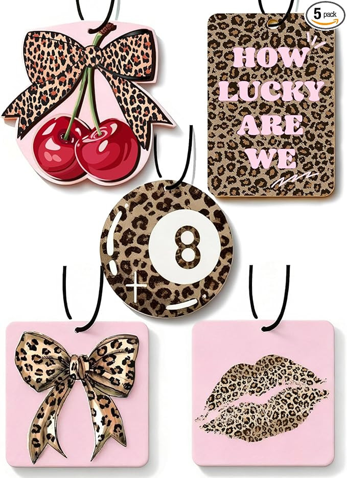 Cheetah Print 5pcs Car Air Freshener Bow Coquette Leopard Print Car Accessories Automotive Interi... | Amazon (US)