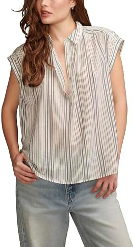 Lucky Brand Women's Short Sleeve Popover | Amazon (US)