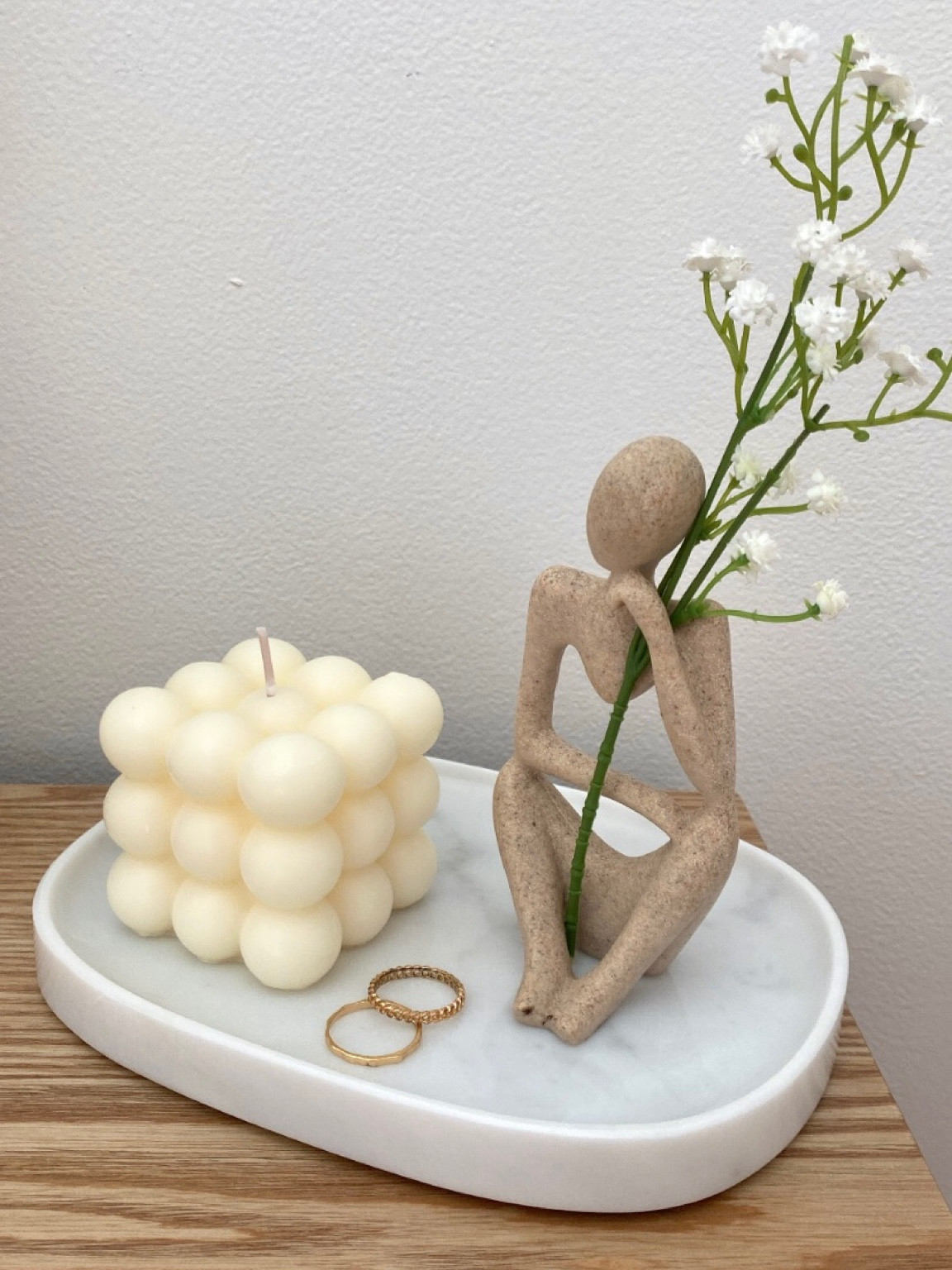 Night Stand Decor 🌙✨

Bubble candle, candle, white candle, marble tray, thinker statue, figurine, baby’s breath, night stand, home decor

#LTKstyletip #LTKunder50 #LTKhome