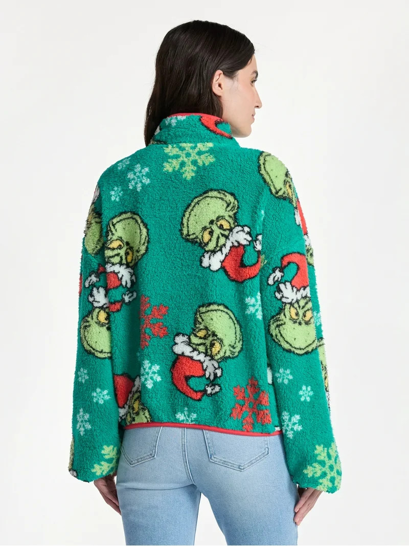 The Grinch Women’s Christmas Print Woobie Fleece Jacket, Sizes XXS-XXL | Walmart (US)