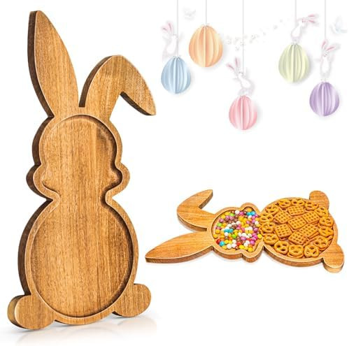 Farmhouse Bunny Serving Wood Trays, Nesting Rabbit-Shaped Wooden Charcuterie Serving Platters for... | Amazon (US)