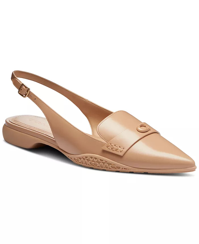 COACH Women's Carrie Skimmer Pointed-Toe Slingback Flats - Macy's | Macy's