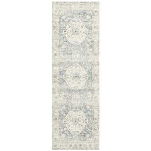 Loloi Rosette French Country Blue Medallion Patterned Rug - 2'2"x3'8" | Kathy Kuo Home