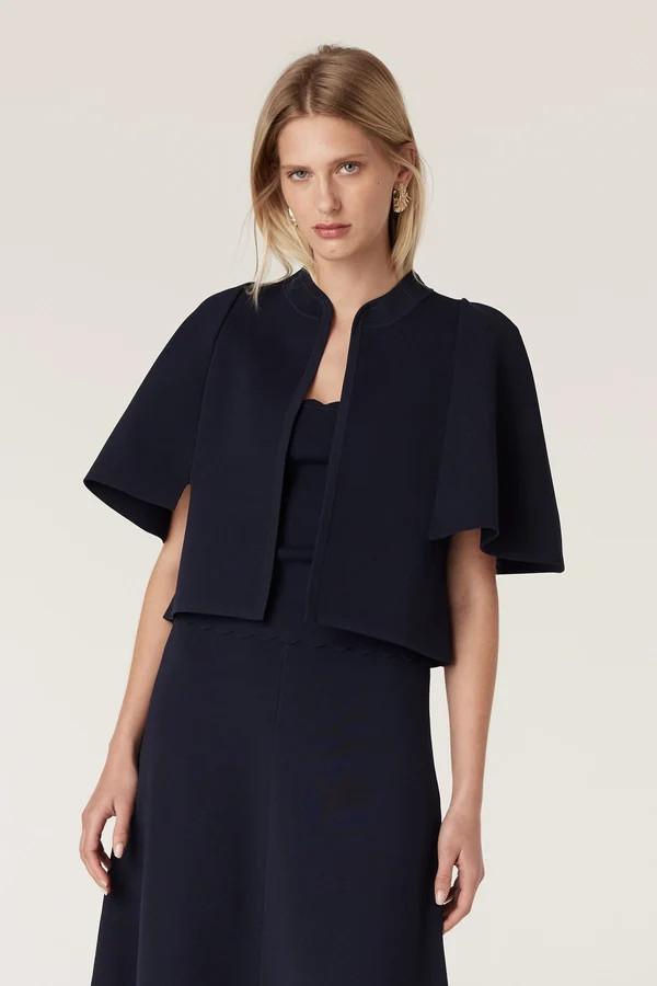 Villa Crepe Knit Bolero - Navy | Cable Melbourne