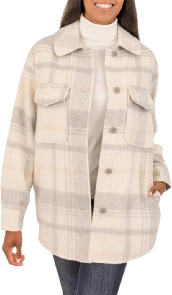 RACHEL Rachel Roy Women's Plaid Shacket with Patch Pockets | Amazon (US)