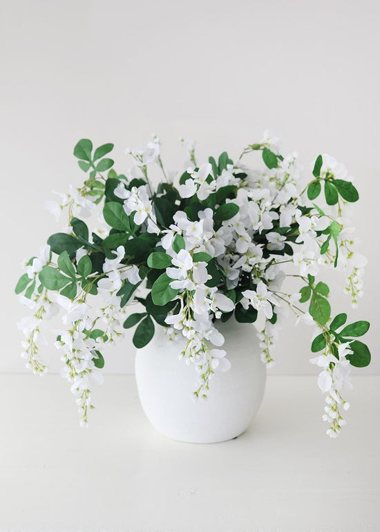 Artificial Wisteria Hanging Bush in White - 31 | Afloral (US)
