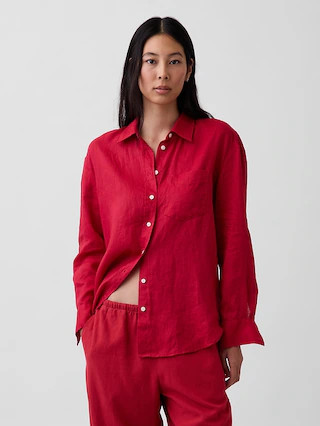 100% Linen Oversized Shirt | Gap (US)