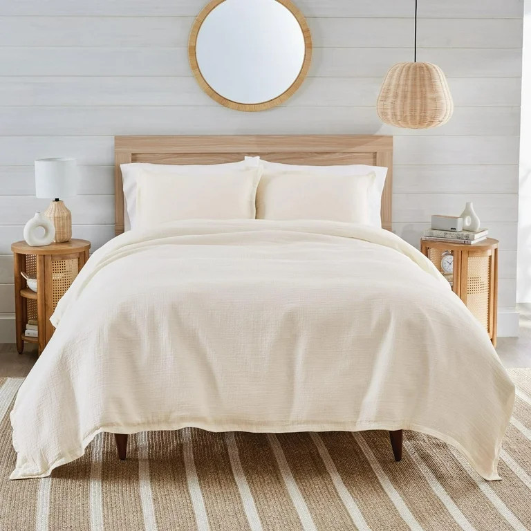 Better Homes & Gardens 3-Piece Ivory/White Crinkled Gauze Duvet Set, Adult Full/Queen | Walmart (US)