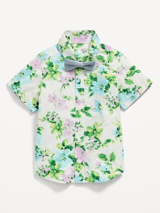 Printed Poplin Shirt & Bow-Tie Set for Toddler Boys | Old Navy (US)