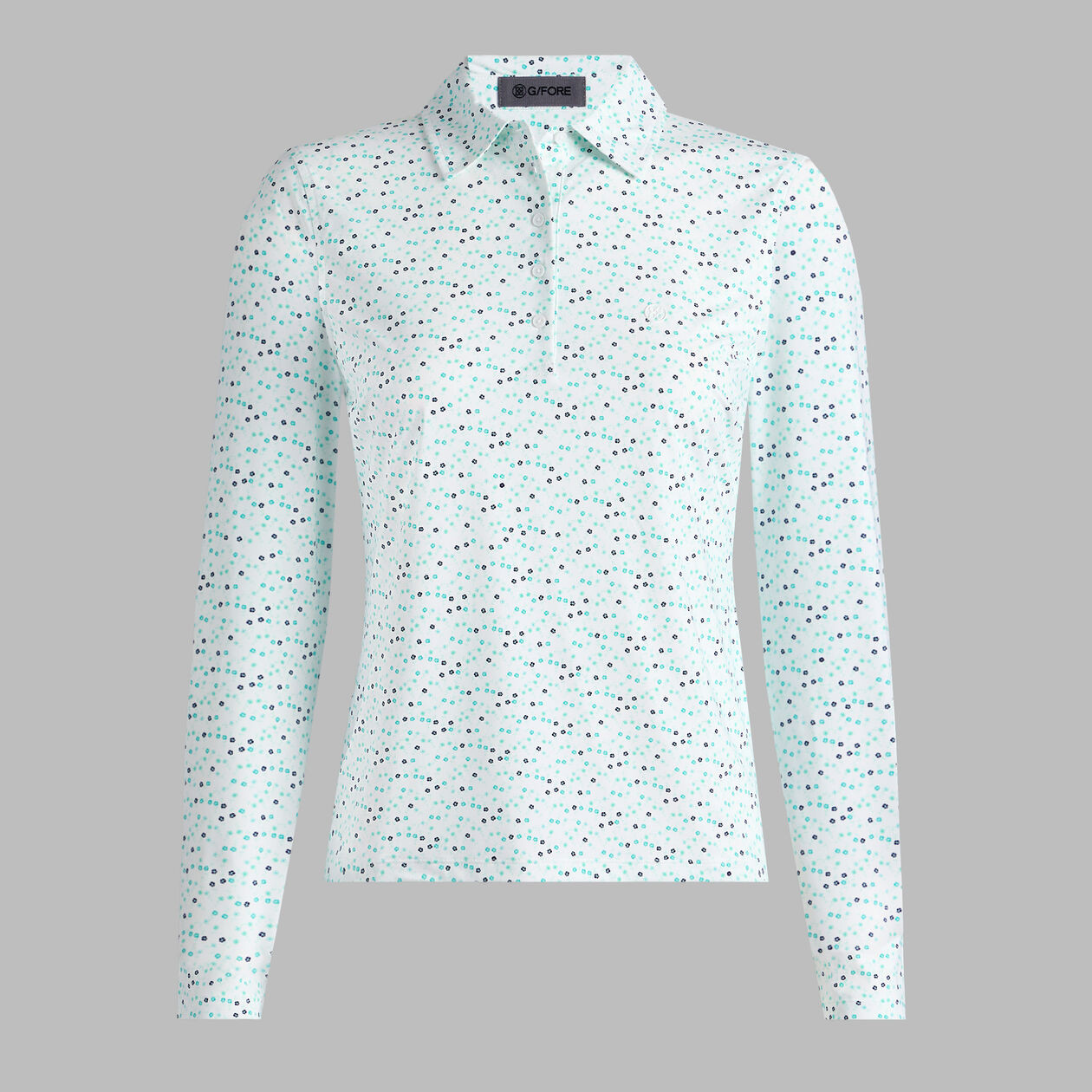 AYE POPPY SILKY TECH NYLON LONG SLEEVE POLO | WOMEN'S POLO SHIRTS | G/FORE | G/FORE | GFORE.com