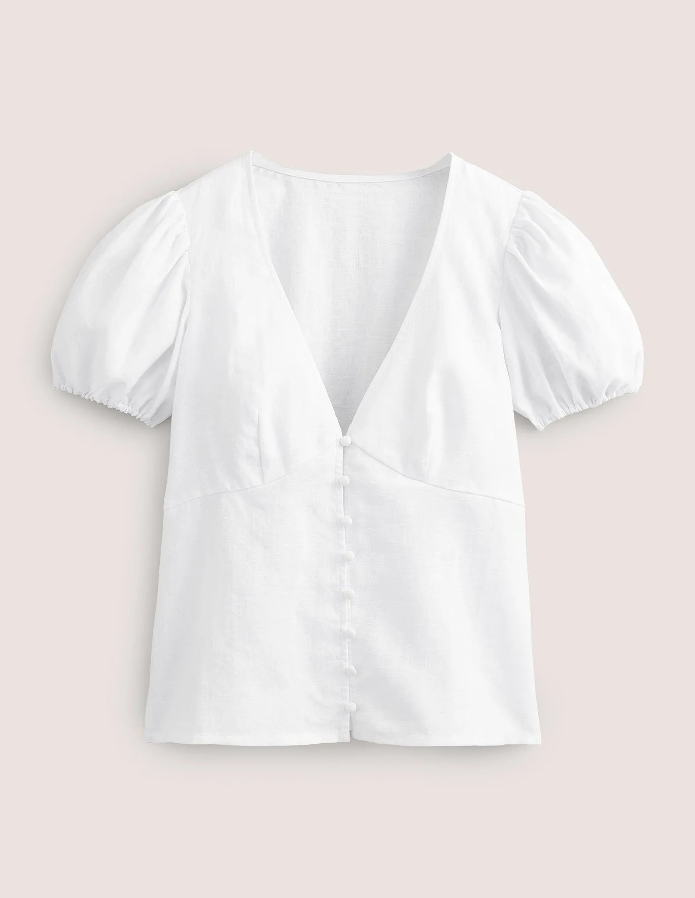 Fitted Linen V-neck Top | Boden (US)