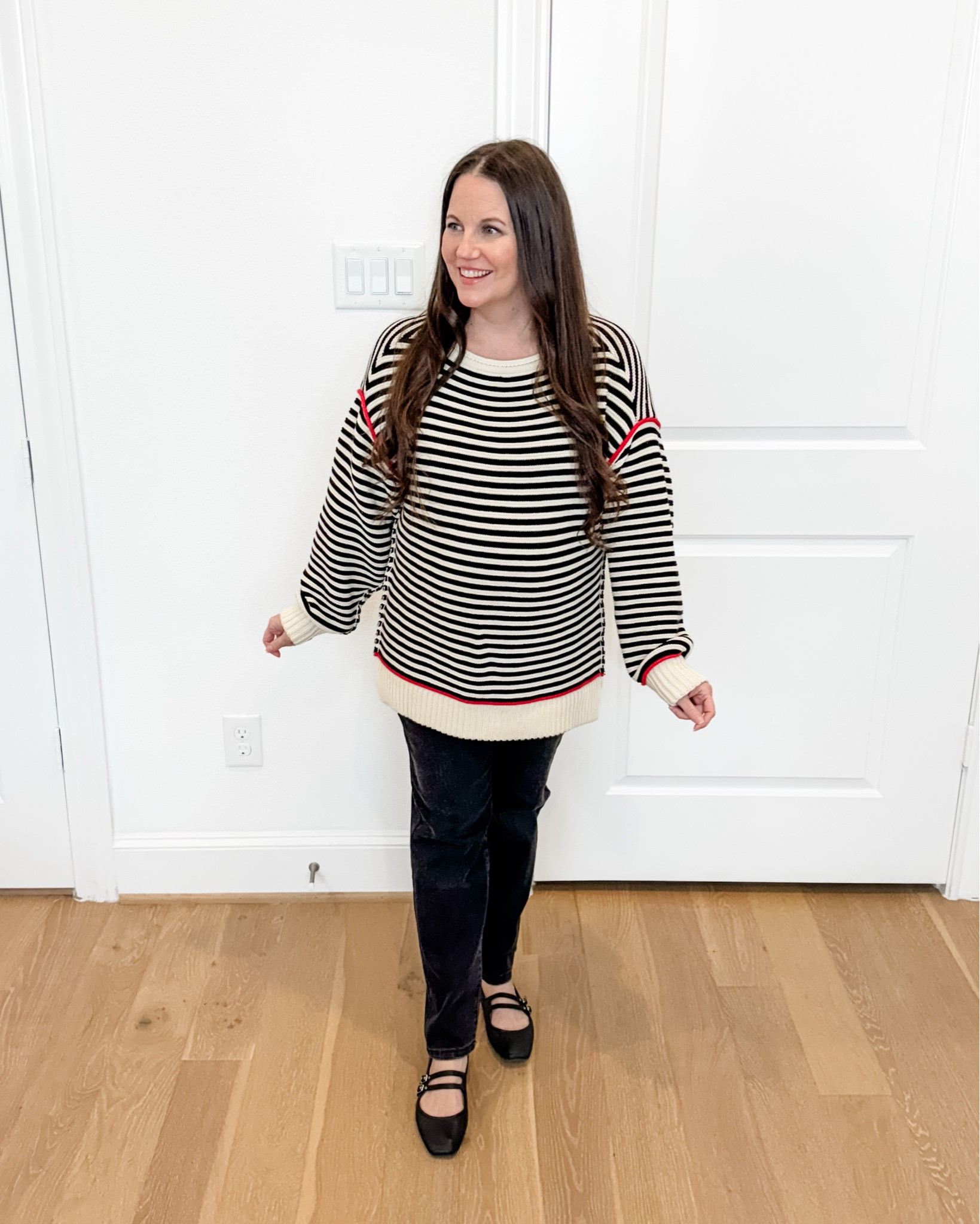 This easy winter outfit has been one of my most-worn looks lately. I styled a cozy striped pullover sweater with black jeans, and these truly are the best maternity jeans for a comfortable, flattering fit during pregnancy. The stretch is perfect, and they work seamlessly for everyday wear.

I finished the look with black Mary Jane ballet flats for a classic, polished touch while still keeping the vibe relaxed. It’s the kind of pregnancy outfit that works for running errands, casual plans, or just feeling put together without sacrificing comfort.

If you’re building a rotation of simple casual outfits during pregnancy, this one is a must-save. Everything is linked below so you can shop the look easily! 


#LTKPetite #LTKBump #LTKSeasonal
