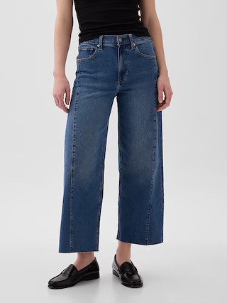 High Rise Stride Wide-Leg Ankle Jeans | Gap (US)