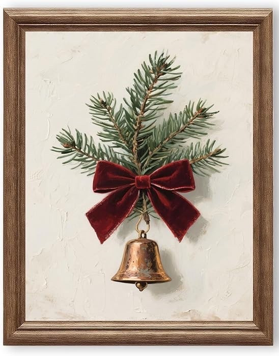 Beautiful Christmas bell print with Pine and Red Bow Ribbon. 



Neutral Wall Art, Rustic Modern Vintage Holiday Art, Elegant Holiday Decor for Festive Seasonal Charm
 #LTKHome

#LTKGiftGuide #LTKCyberWeek #LTKHoliday