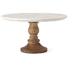 Lissa Marble and Wood Cake Stand | www.lampsplus.com | Lamps Plus