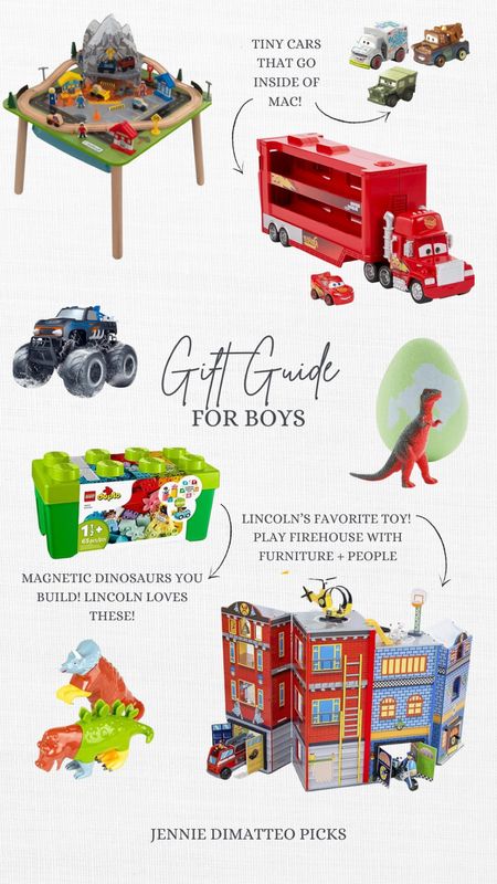 Gift guide for boys, name puzzle, wooden, chair, explorer kit, jelly cat, monkey, tools, block, dinosaur, fire pit, ball pit, cars, train table 

#LTKHoliday #LTKGiftGuide #LTKSeasonal