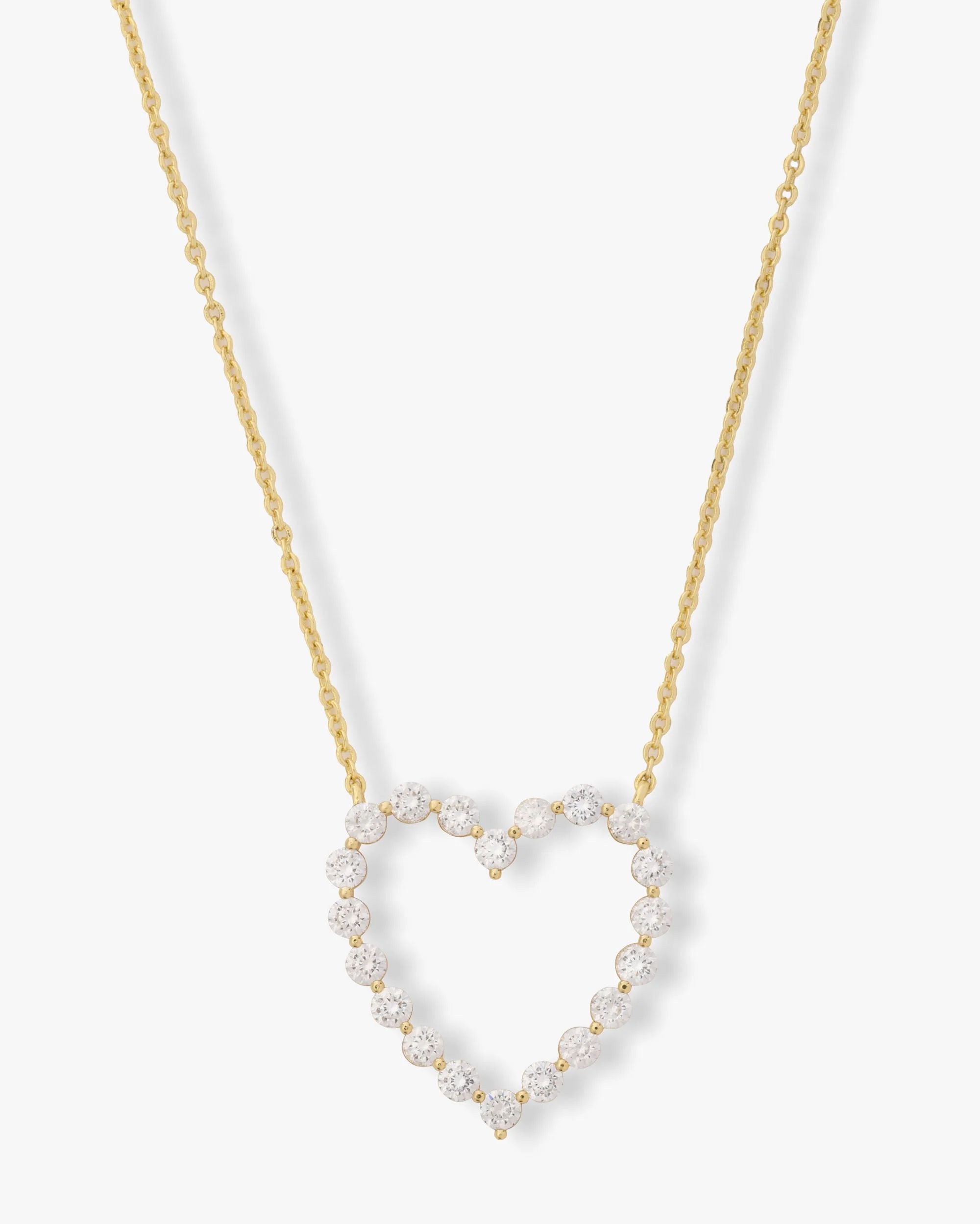 She's an Icon Heart Necklace - Gold|White Diamondettes | Melinda Maria