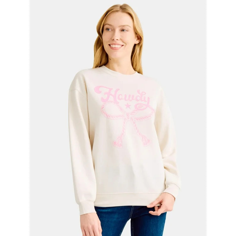 Howdy Rope Bow Women’s Graphic Sweatshirt, Sizes XXS-XXL | Walmart (US)