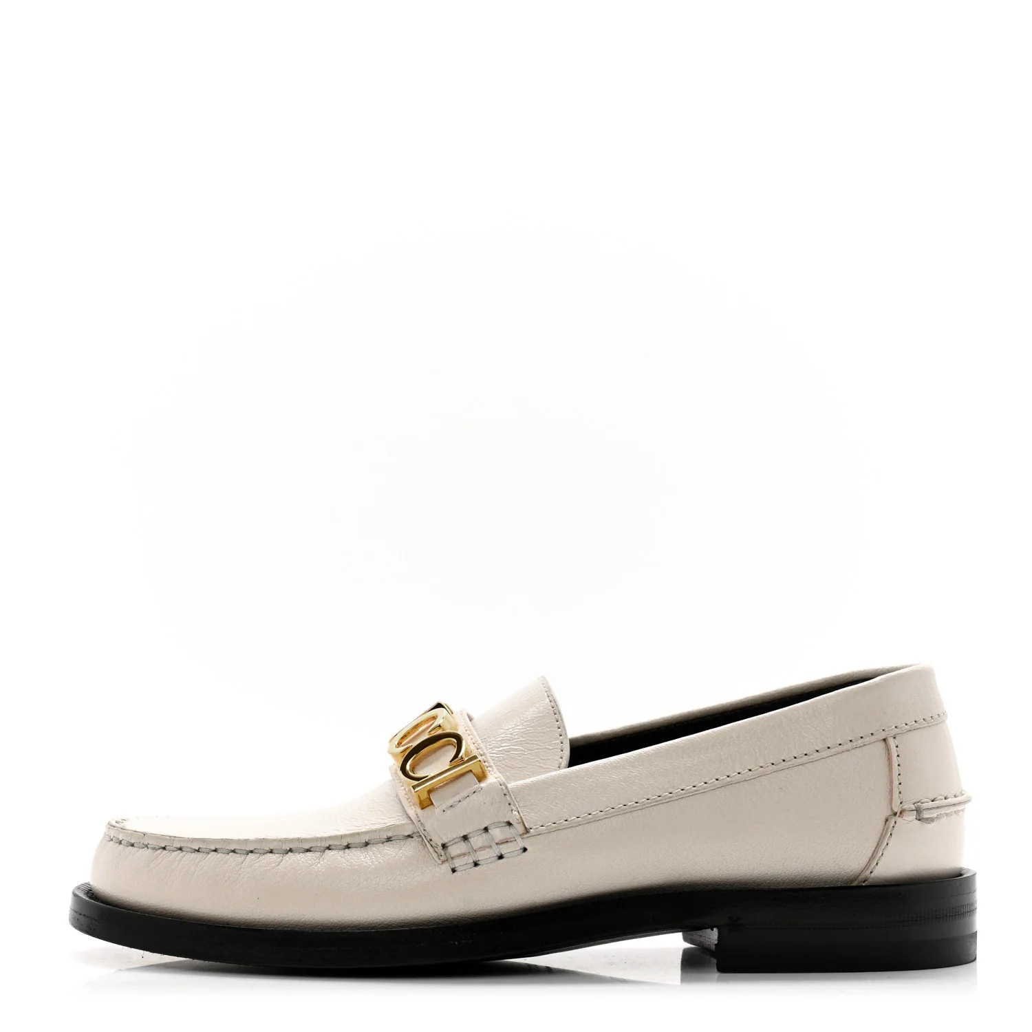 Goatskin Womens Logo 15mm Loafers 35.5 Mystic White | FASHIONPHILE (US)