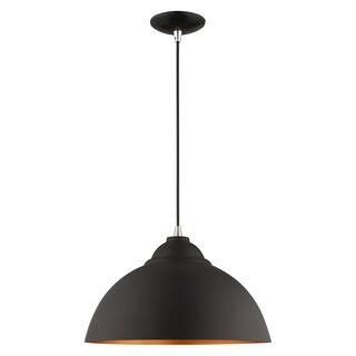 Livex Lighting Metal Shade Mini Pendants 1 Light Black Mini Pendant 41180-04 - The Home Depot | The Home Depot