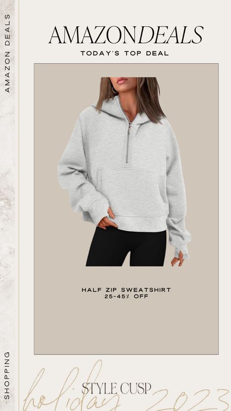 Amazon Deal of the Day! This half zip is perfect to throw on with leggings for errands or at home. 

Amazon find, Amazon deal, athleisure, loungewear, fitness, workout 

#LTKSeasonal #LTKsalealert #LTKfindsunder50