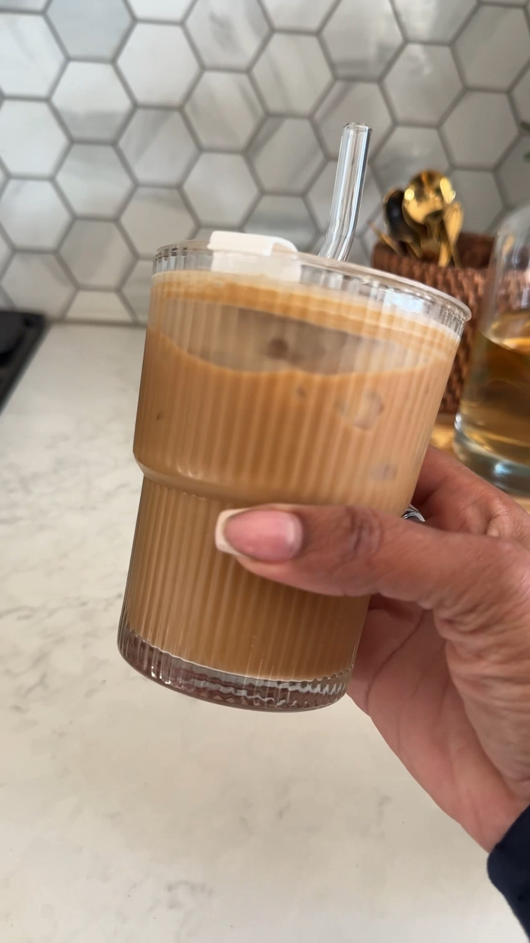 I love me a pretty glass for my coffee♥️ #CoffeeCup 

#LTKOver40 #LTKHome #LTKmorningroutine