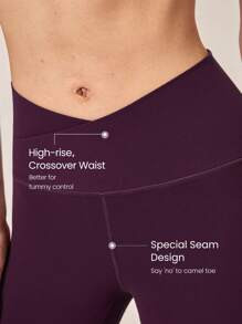 GLOWMODE Leggings da yoga Crossover da 24 pollici, FeatherFit, morbidi come burro, alta elasticit... | SHEIN