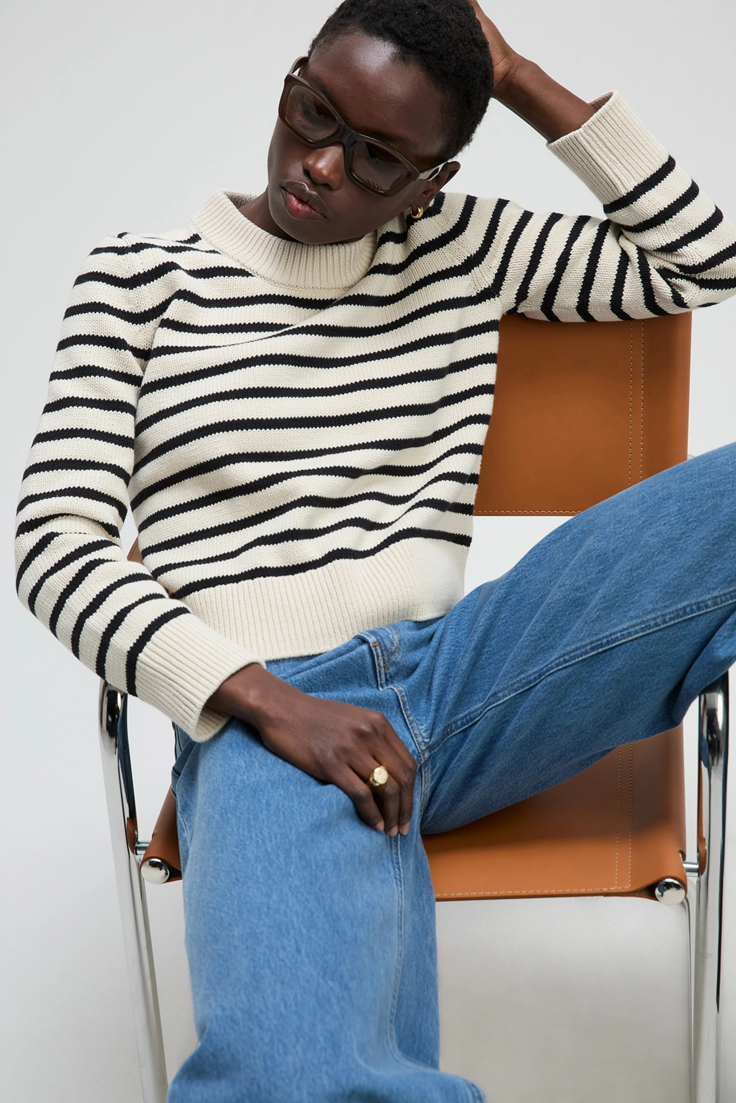 The Favorite Crew in Black & Cream Stripe | Sold Out NYC