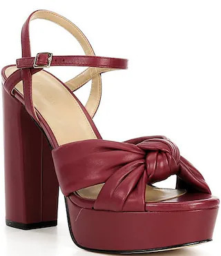 Michael Kors Josie Leather Knot Detail Ankle Strap Platform Dress Sandals | Dillard's | Dillard's