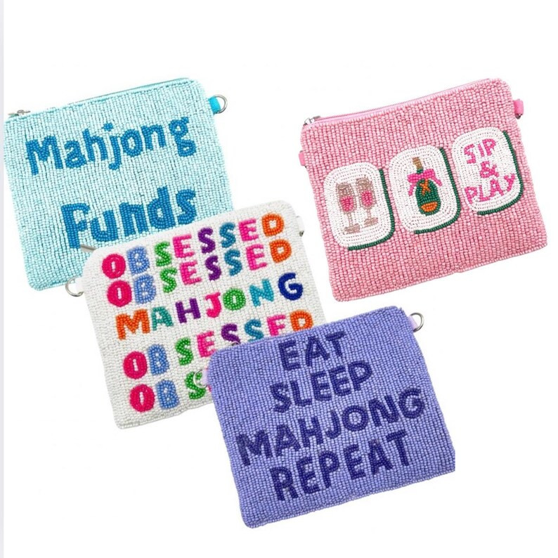 Mahjong Coin Purse Beaded Money Pouch, Mahjong Bag, Mahjong Gifts Unique | Etsy (US)
