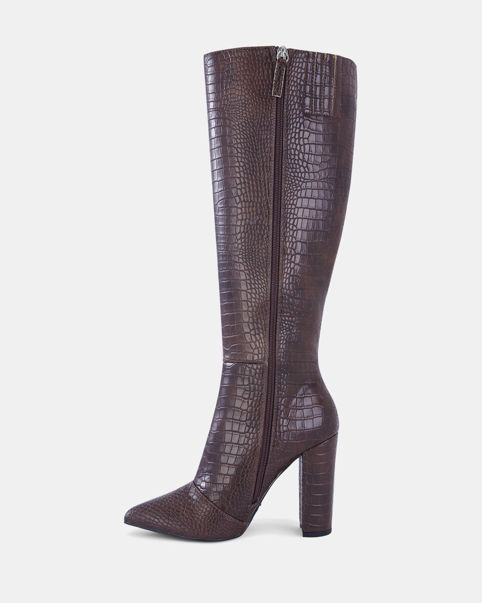 REBELLION MT MILK CHOC CROC Long Boots | Novo Shoes