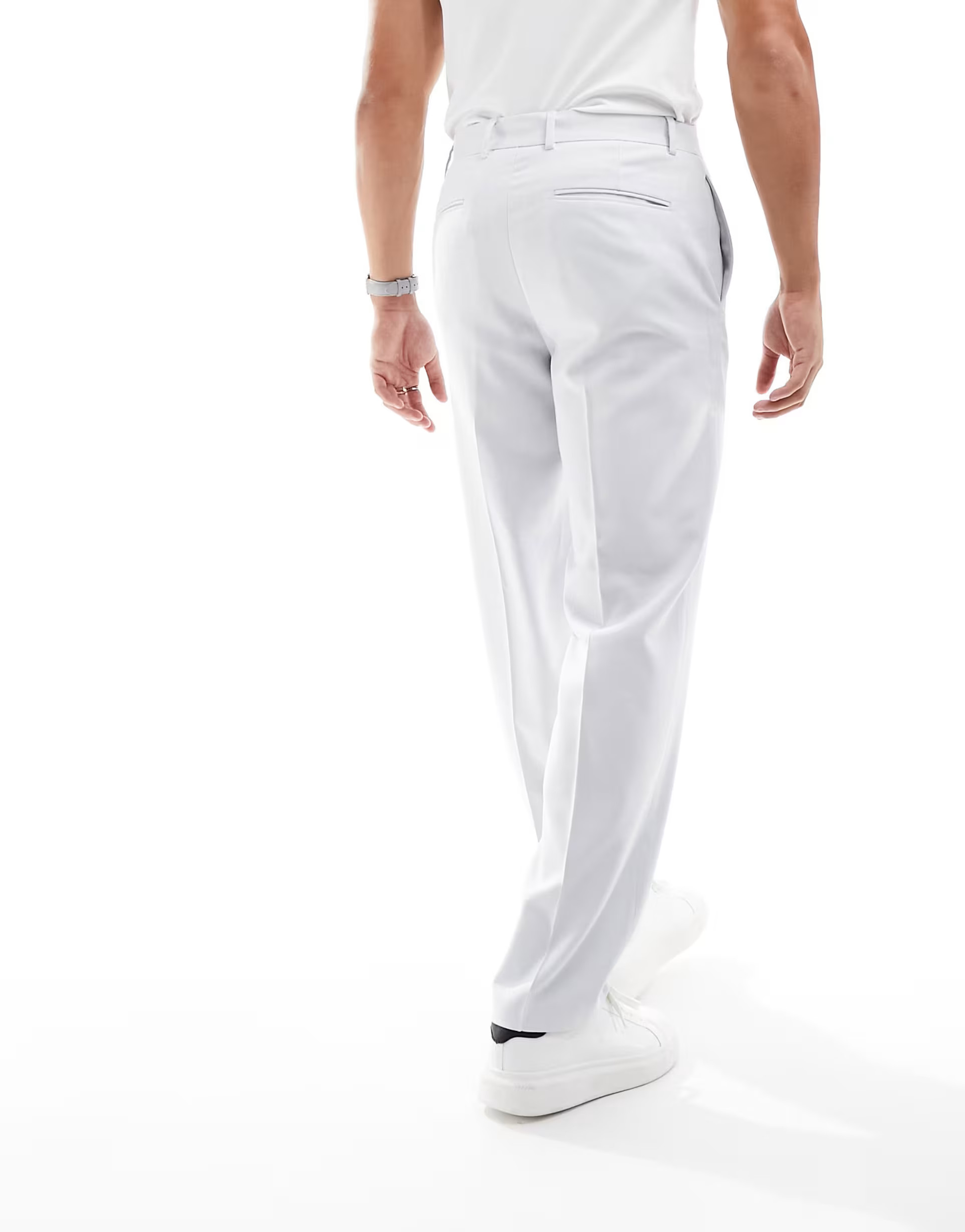 ASOS DESIGN straight smart trouser in ice grey | ASOS (Global)