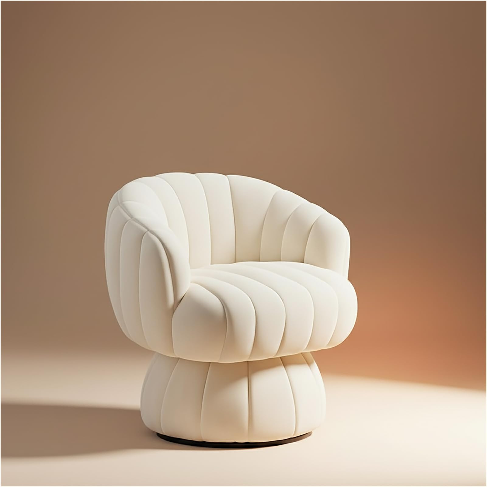 Vanity 360-Degree Swivel Accent Chair - Mid Century Modern Plush Round Makeup Chair, Relaxing Com... | Amazon (US)