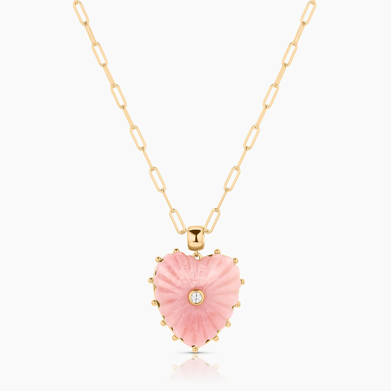 Malene Pink Opal Paperclip Necklace | THATCH