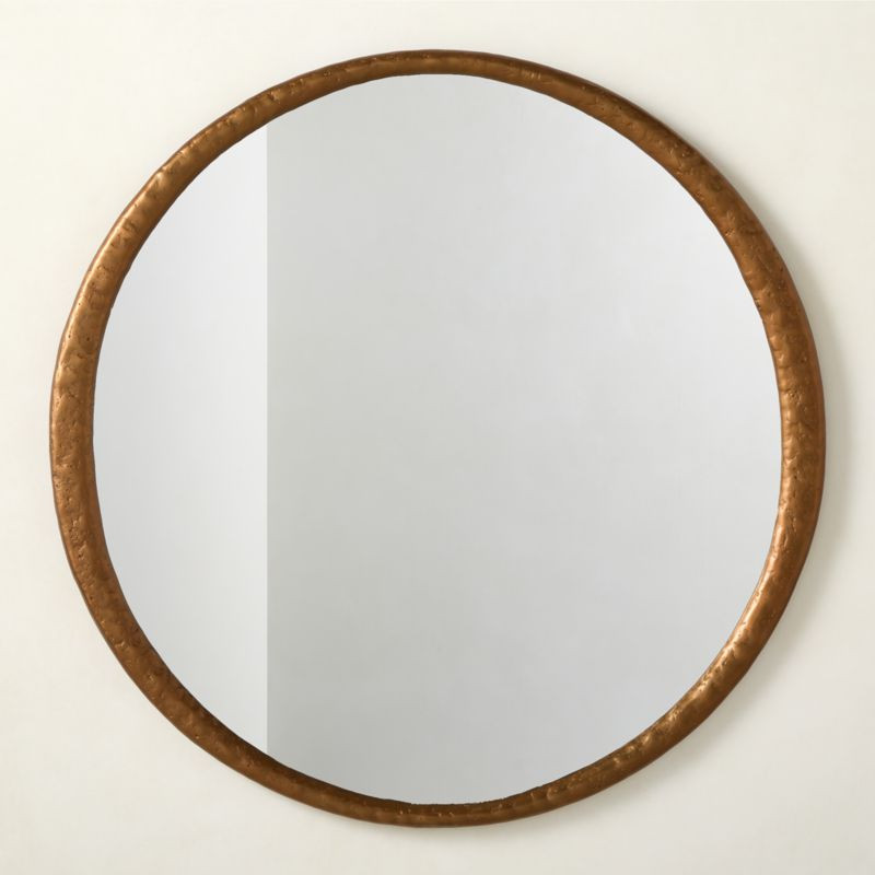 Bronx Bronze Cast Aluminum Round Wall Mirror 48" | CB2