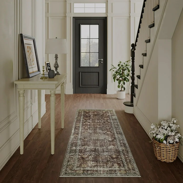 BERTHMEER 2'x6' Runner Rugs indoor, Rust - Walmart.com | Walmart (US)