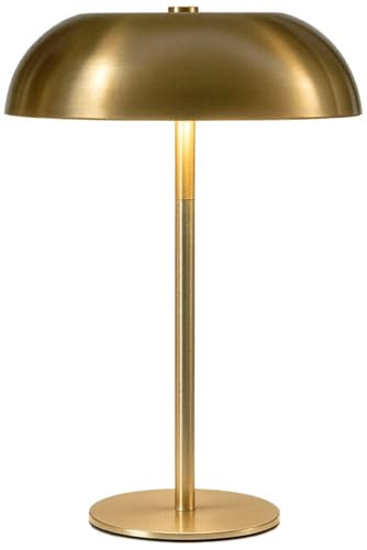 Portable LED Mushroom Table Lamp, Cordless Gold Table Lamp with 3 Color Stepless Dimming, Touch Control, Adjustable Height, Touch Lamp for Nightstand, Bedroom, Coffee Table, Bar, Restaurant, Wedding | Amazon (US)