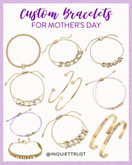A nice jewelry always makes a statement! Here are some stylish custom bracelets from Baublebar that would make great gift ideas for your mom, wife, aunt, or mother-in-law this Mother's Day!
#goldaccessories #personalizedgifts #fashionfinds #girlsfavorite

#LTKSeasonal #LTKfindsunder100 #LTKGiftGuide