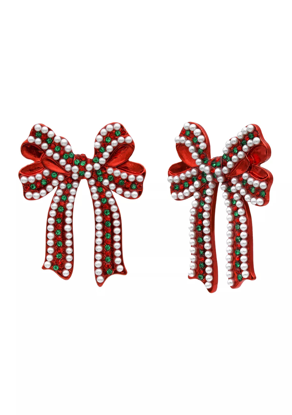 Red Bow Pearl Earrings | Belk