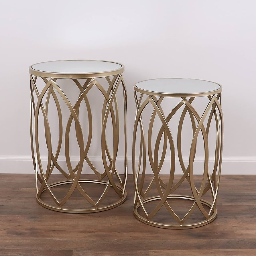 Rutledge & King Gold Side Table - Nesting Tables - Gold End Table - Modern Side Table - Mirror Ni... | Amazon (US)