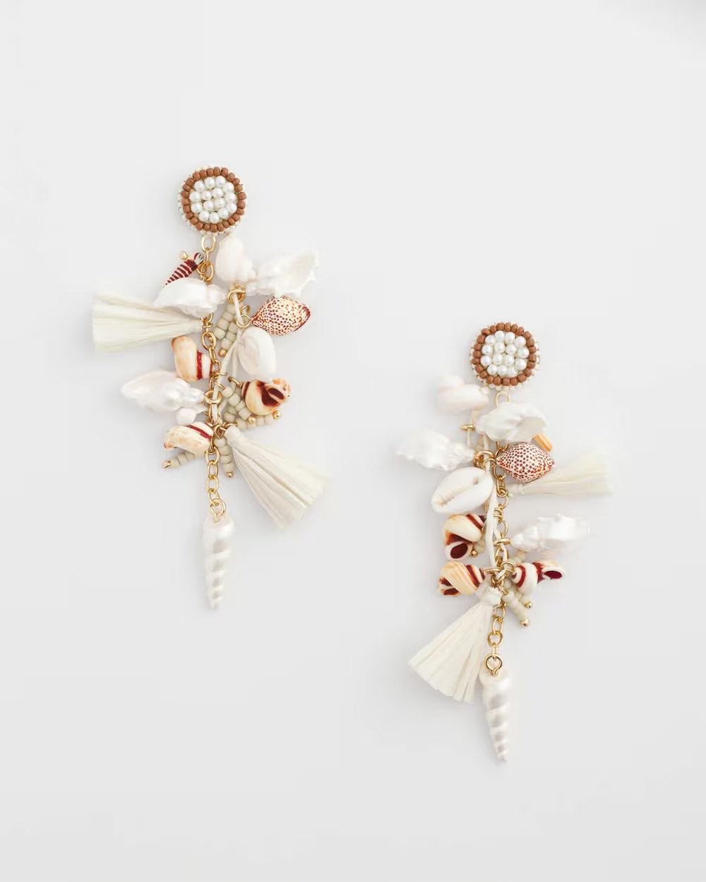 Sundial Shell & Raffia Earrings | Chico's