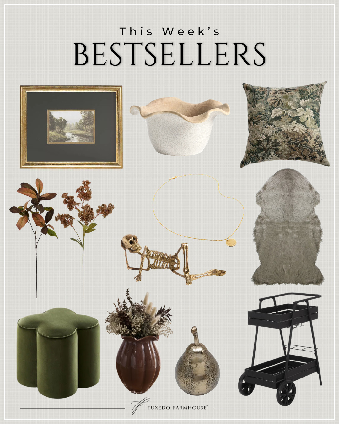 This Week's Bestsellers

Which one was your favorite?

Seasonal, home decor, accent chairs, rugs, wall art, frames, pillows, lamps, baskets, candles, books, coffee tables, ottomans, trays, bowls, consoles, accent tables
 

 #LTKSeasonal #LTKHome #LTKSaleAlert