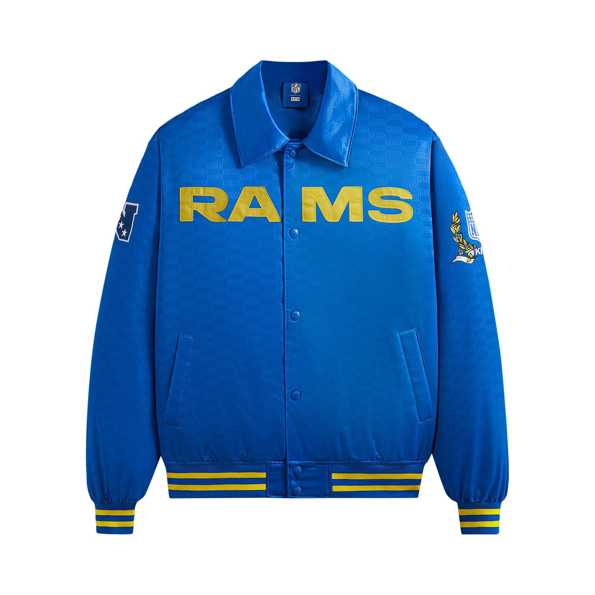 Kith For The NFL: Rams Satin Bomber Jacket 'Greek' | Blue | Men's Size XXL | GOAT