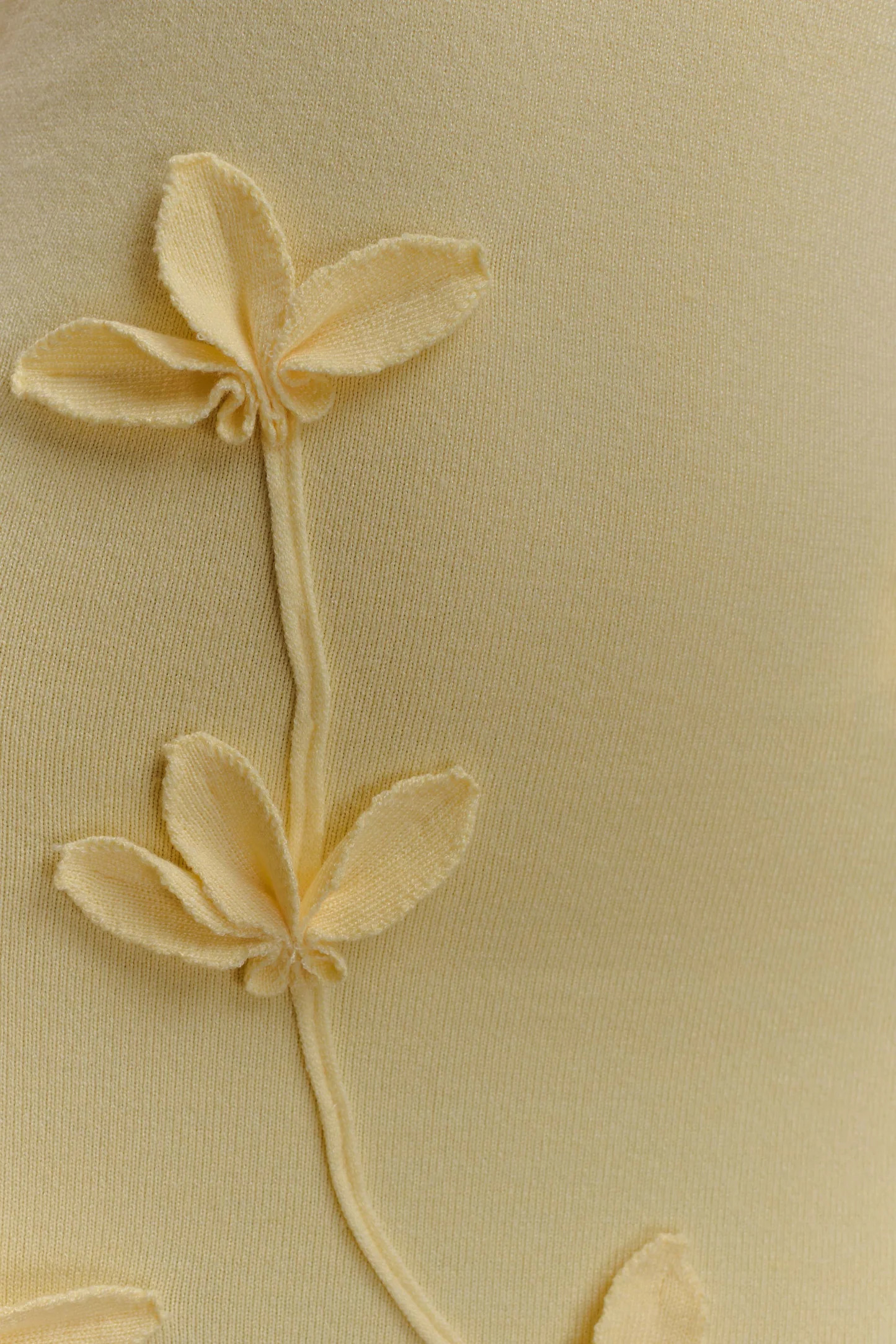 Wynn Floral Knit Midi Dress - Lemon | MESHKI US