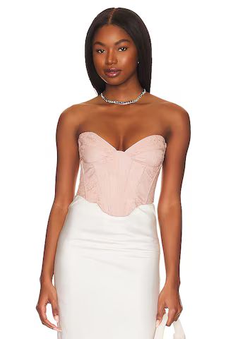 Bardot Ellie Lace Corset Top in Soft Pink from Revolve.com | Revolve Clothing (Global)