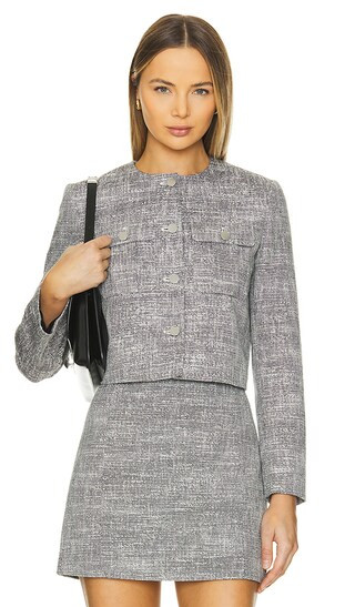 Tweed Military Jacket in Black Multi | Revolve Clothing (Global)