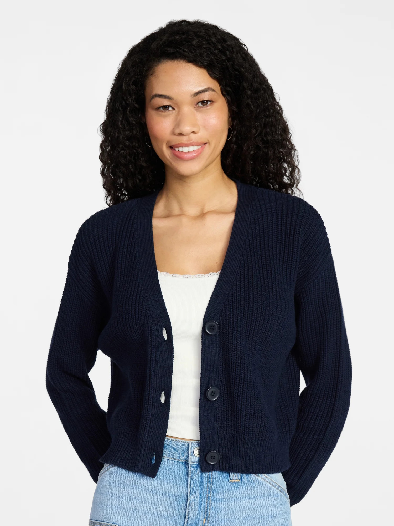 No Boundaries Cropped Knit Cardigan, Women's XXS-XXL | Walmart (US)