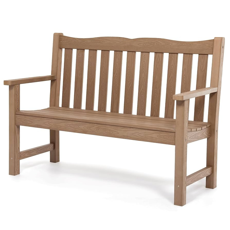 Outdoor Bench, 2-Person Poly Lumber Garden Bench, All-Weather Outside Bench with 800 lbs Weight C... | Amazon (US)