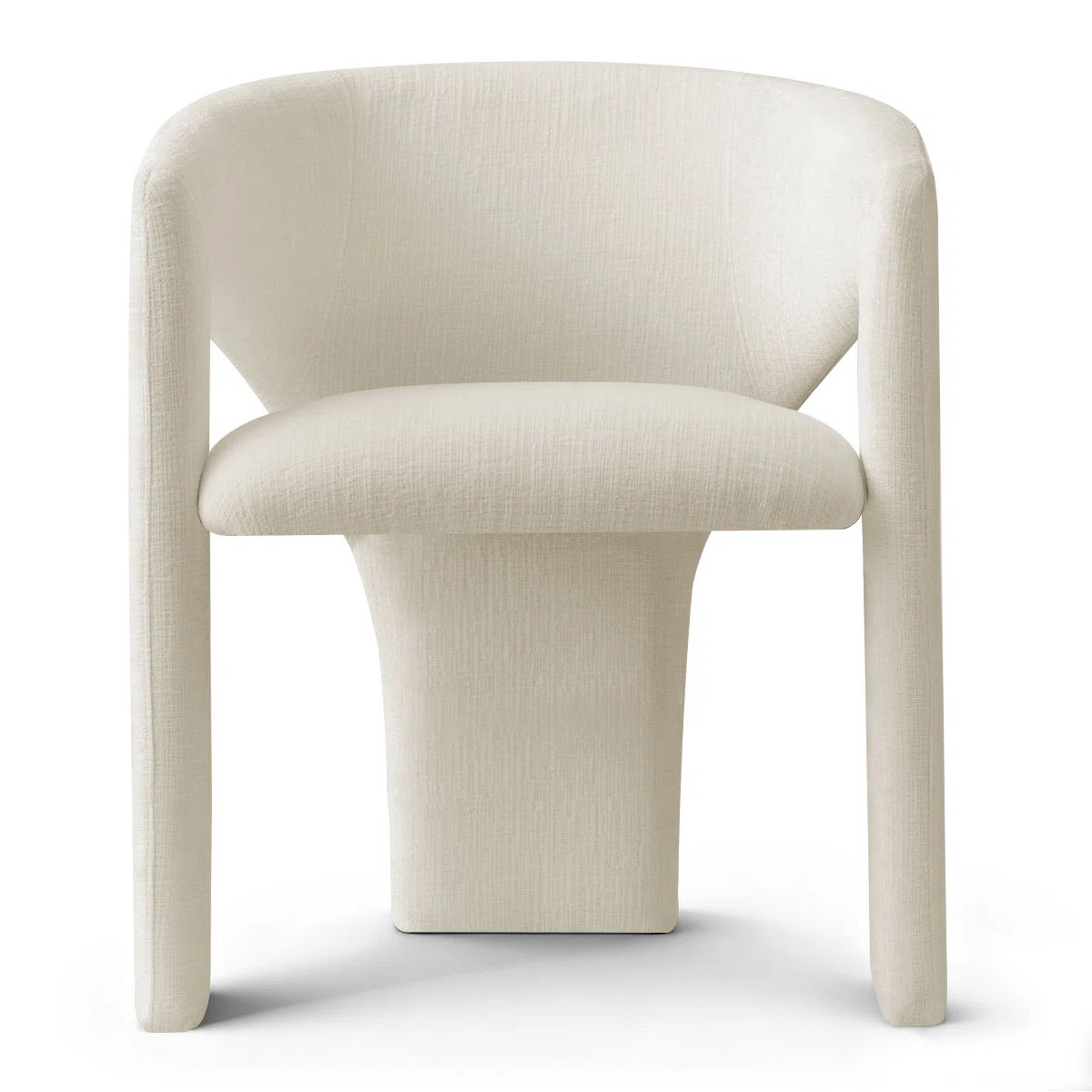 Modern Chenille Upholstered Dining Chair With Curved Back & Sloped Seat | Wayfair North America