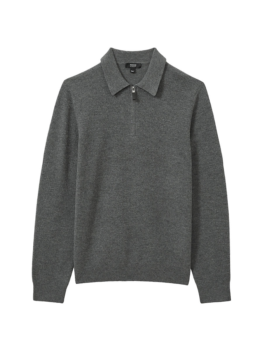 Men's Regis Quarter-Zip Sweater - Grey Melange - Size Medium | Saks Fifth Avenue